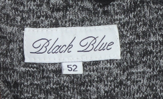 Mens UK Size L Black Blue Grey Full Zip Sweatshirt