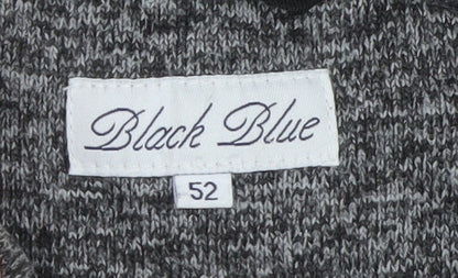 Mens UK Size L Black Blue Grey Full Zip Sweatshirt