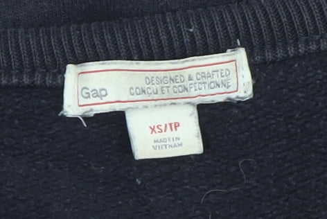 Womens UK Size XS Gap Black Full Zip Sweatshirt