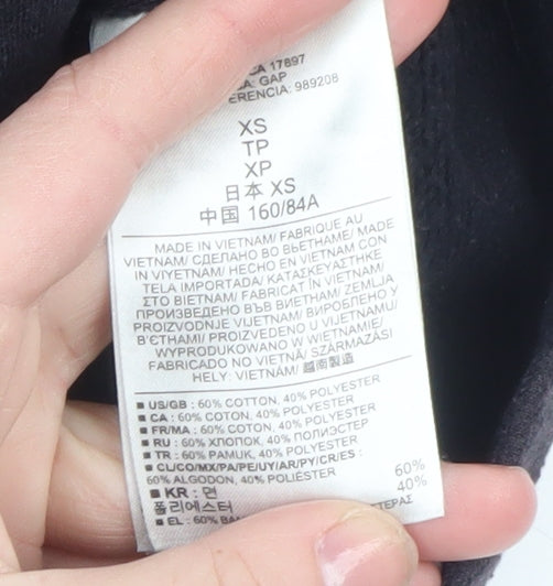 Womens UK Size XS Gap Black Full Zip Sweatshirt