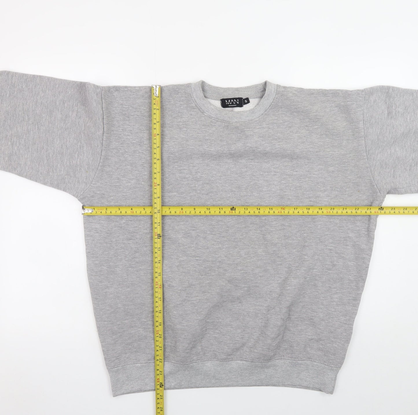 Mens UK Size S boohooMAN Grey Pullover Sweatshirt