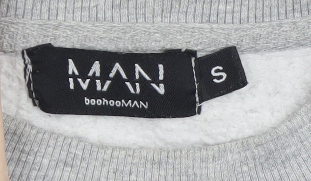 Mens UK Size S boohooMAN Grey Pullover Sweatshirt