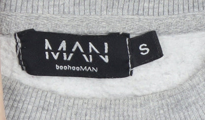 Mens UK Size S boohooMAN Grey Pullover Sweatshirt