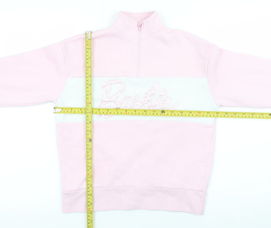 Barbie Girls Pink 11-12 Years Half Zip Fleece Sweatshirt