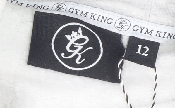 Womens UK Size 12 Gym King Grey Pullover Hoodie