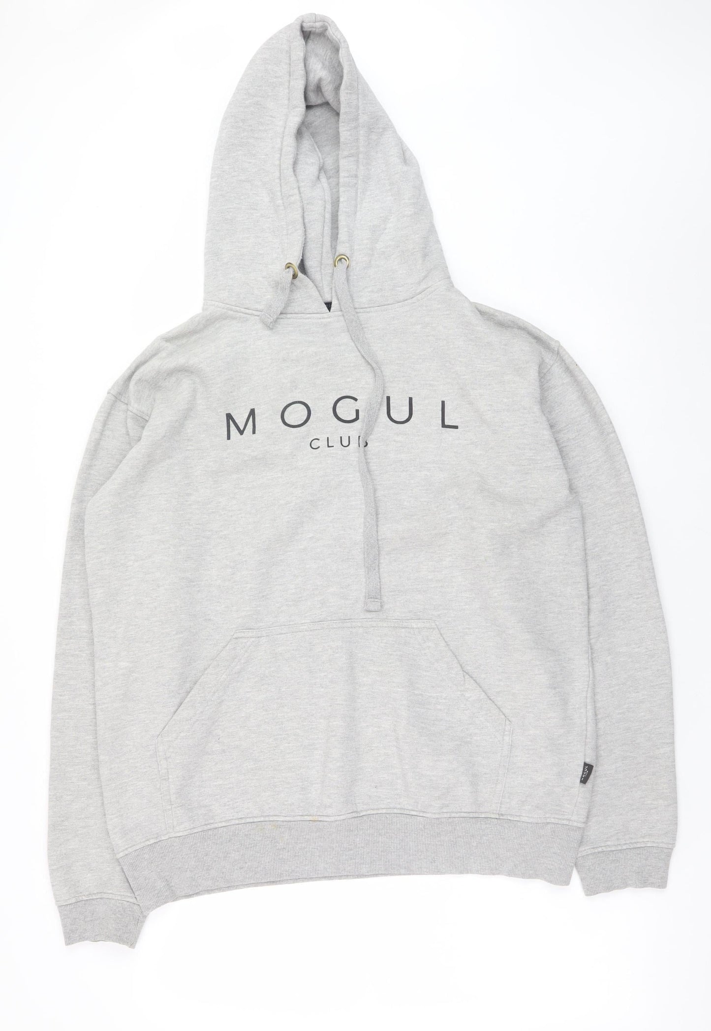 Mens UK Size L Mogul Club Grey Pullover Hoodie