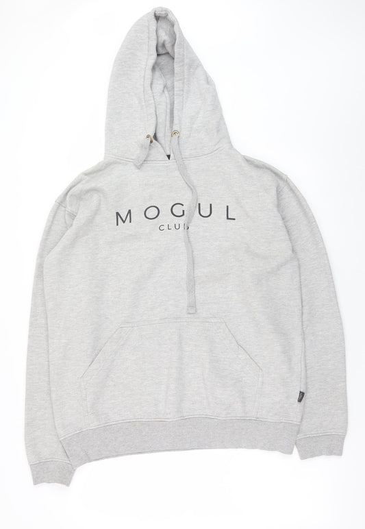 Mens UK Size L Mogul Club Grey Pullover Hoodie