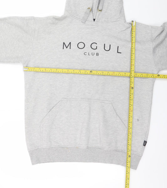 Mens UK Size L Mogul Club Grey Pullover Hoodie