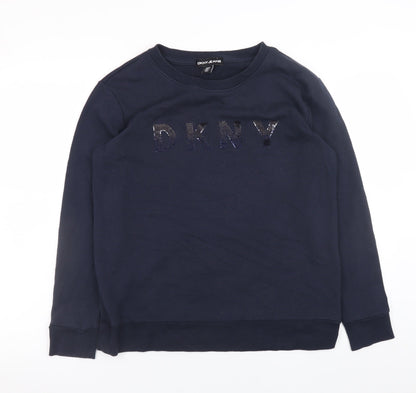 Womens UK Size S DKNY Blue Pullover Sweatshirt
