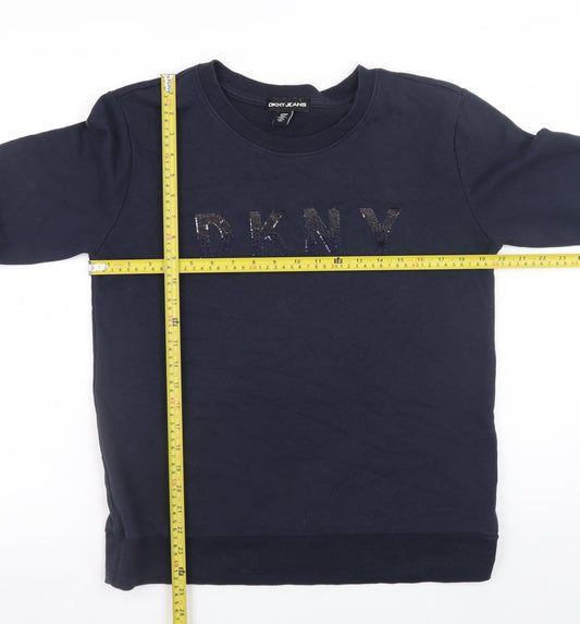 Womens UK Size S DKNY Blue Pullover Sweatshirt