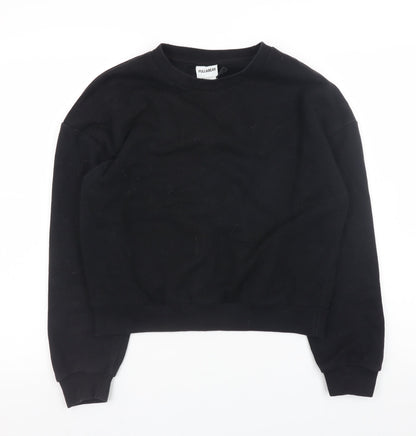 Womens UK Size S Pull&Bear Black Pullover Sweatshirt
