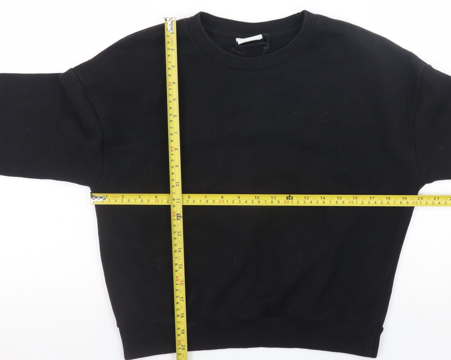 Womens UK Size S Pull&Bear Black Pullover Sweatshirt