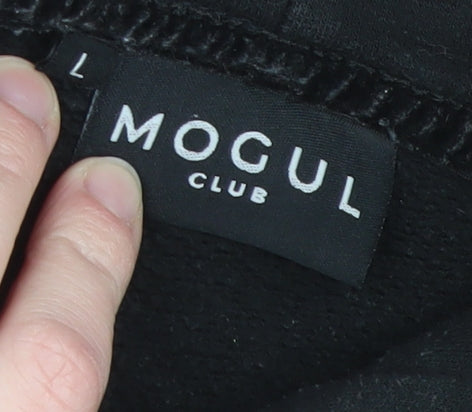Mens UK Size L Mogul Club Black Pullover Hoodie