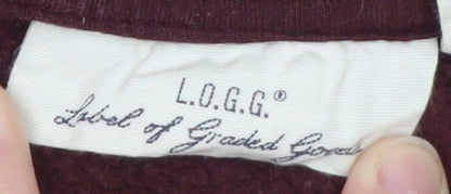 Mens UK Size S L.O.G.G. Red Pullover Hoodie