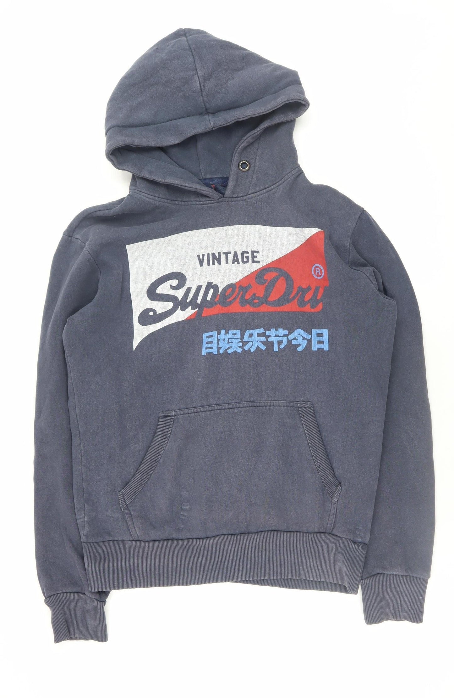 Mens UK Size S Superdry Blue Pullover Hoodie