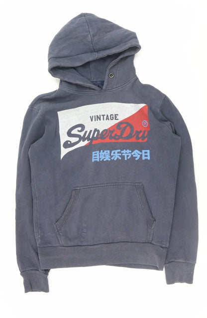 Mens UK Size S Superdry Blue Pullover Hoodie