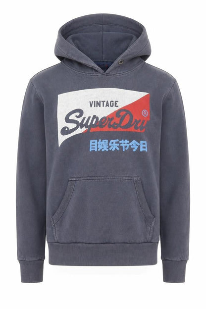 Mens UK Size S Superdry Blue Pullover Hoodie