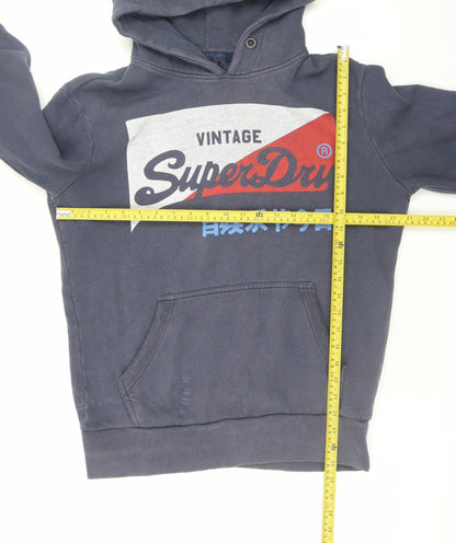Mens UK Size S Superdry Blue Pullover Hoodie