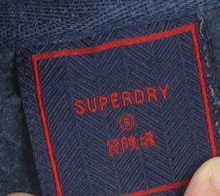Mens UK Size S Superdry Blue Pullover Hoodie