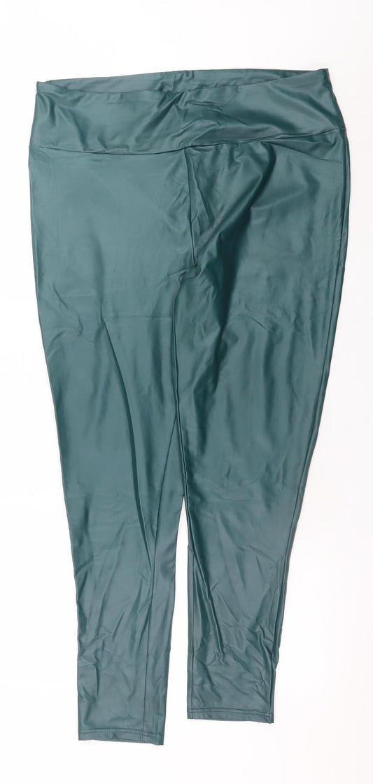 Womens UK Size XL Primark Slim Fit Leggings Green Trousers