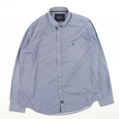 Creaciones GPA Men’s Blue Geometric Button-Down Long Sleeve Shirt Size L