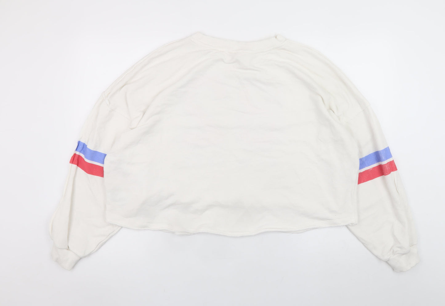 Womens UK Size M River Island White Pullover Sweatshirt