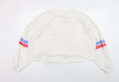Womens UK Size M River Island White Pullover Sweatshirt
