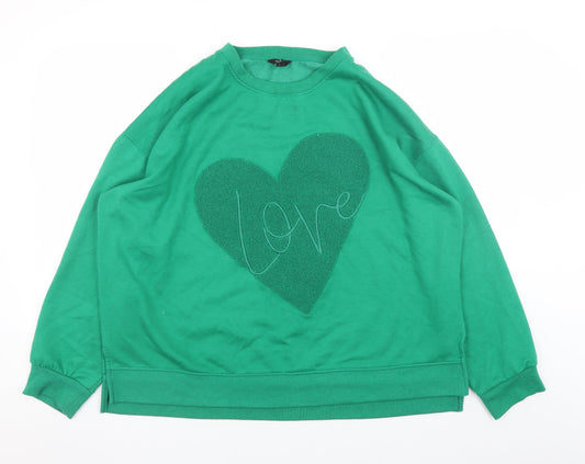 Womens UK Size 18 M&Co Green Pullover Sweatshirt
