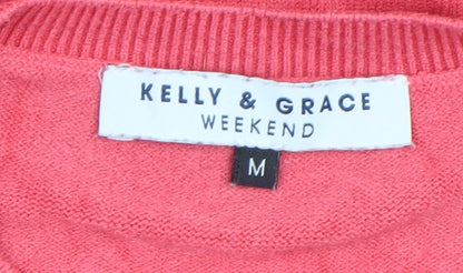 Womens UK Size M Kelly & Grace Pink Pullover Sweatshirt