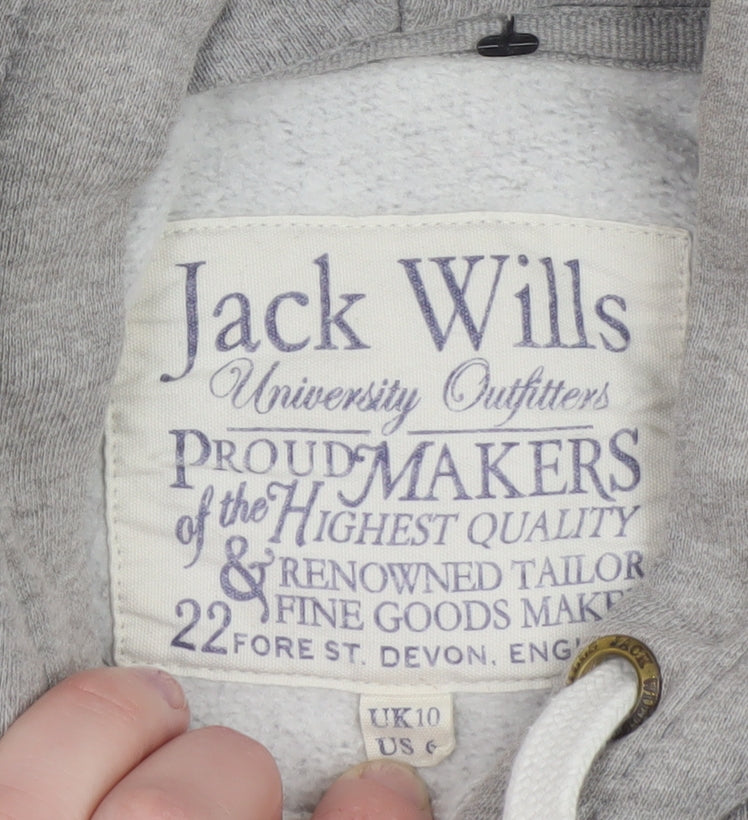 Womens UK Size 10 Jack Wills Grey Pullover Hoodie