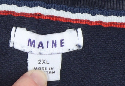 Mens UK Size 2XL Maine Blue Pullover Sweatshirt