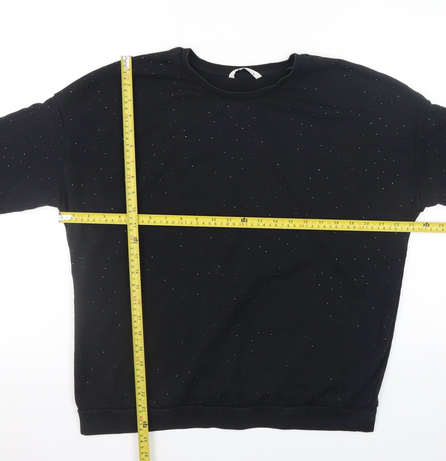 Tu Woman Black Studded Pullover Sweatshirt Size 16