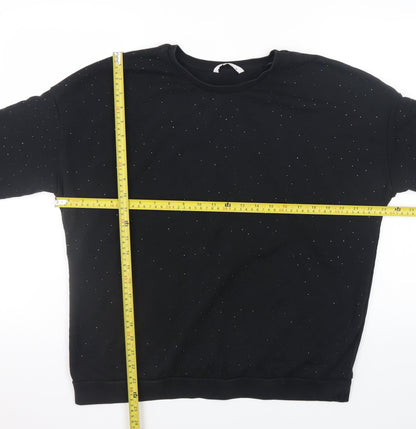 Tu Woman Black Studded Pullover Sweatshirt Size 16