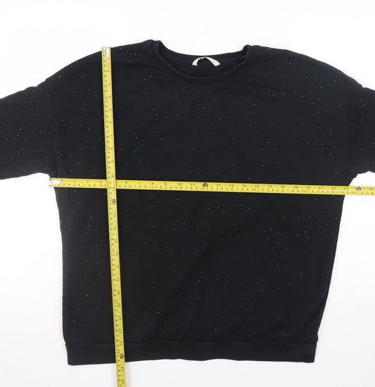 Tu Woman Black Studded Pullover Sweatshirt Size 16