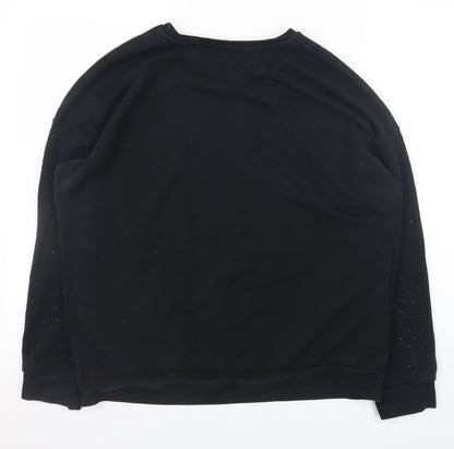 Tu Woman Black Studded Pullover Sweatshirt Size 16