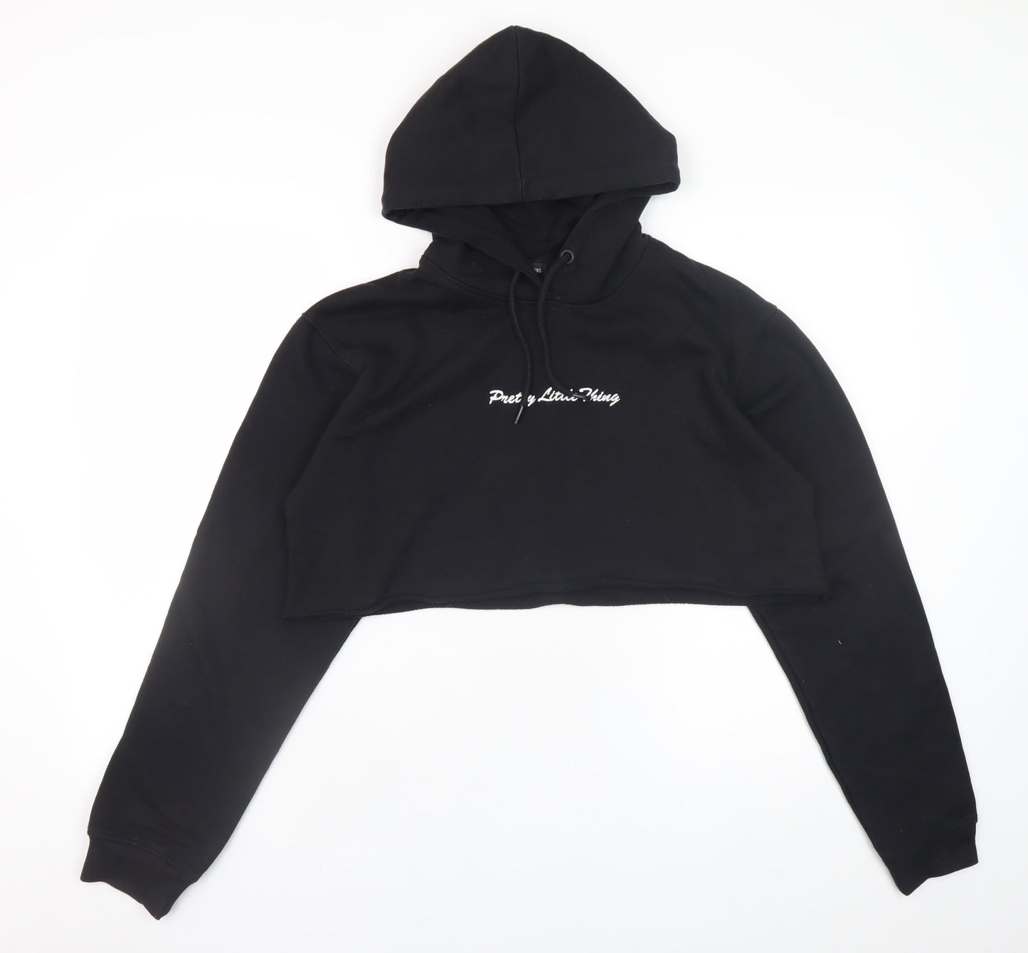 Womens UK Size S PRETTYLITTLETHING Black Pullover Hoodie