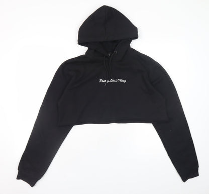 Womens UK Size S PRETTYLITTLETHING Black Pullover Hoodie