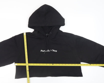 Womens UK Size S PRETTYLITTLETHING Black Pullover Hoodie
