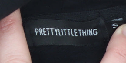 Womens UK Size S PRETTYLITTLETHING Black Pullover Hoodie