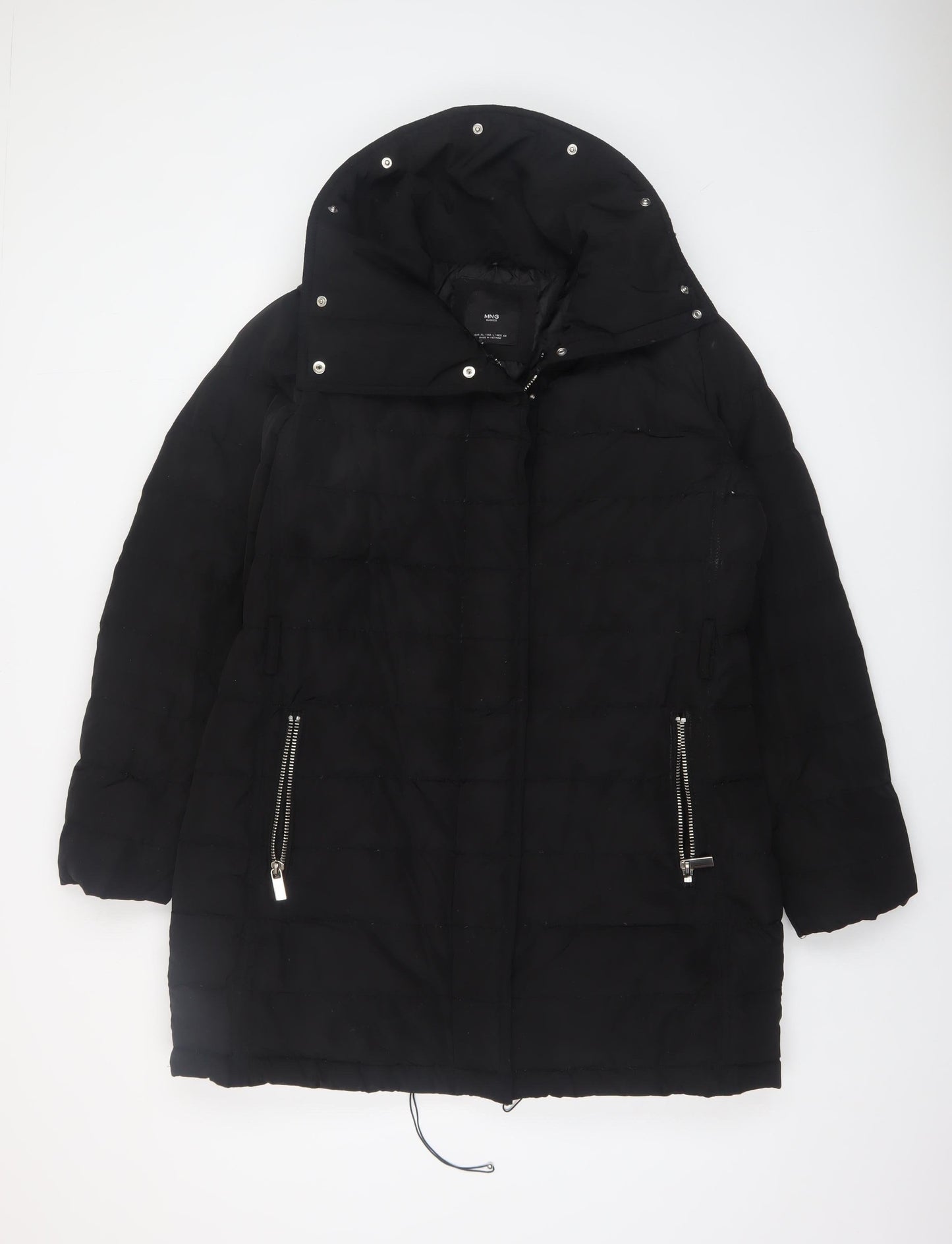 Womens UK Size 14 Mango Black Puffer Jacket