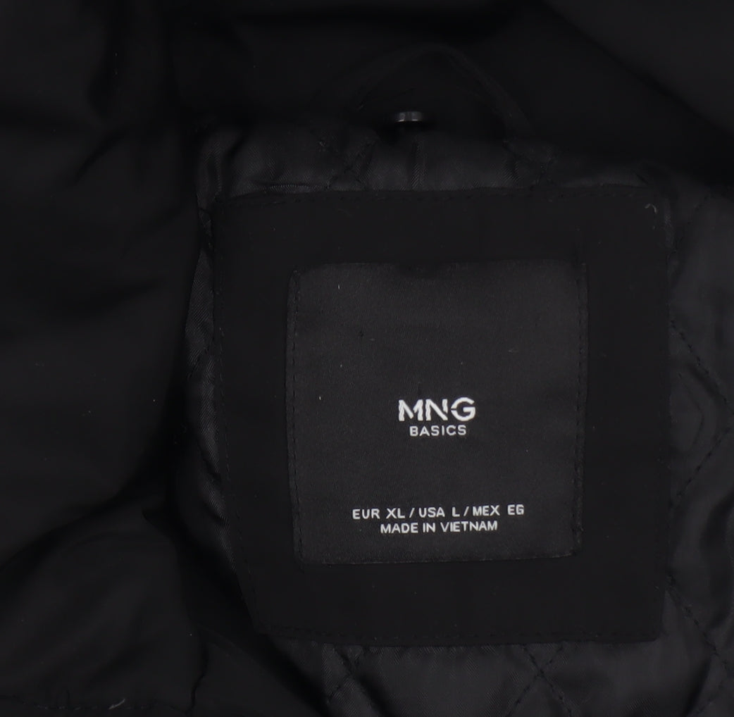 Womens UK Size 14 Mango Black Puffer Jacket