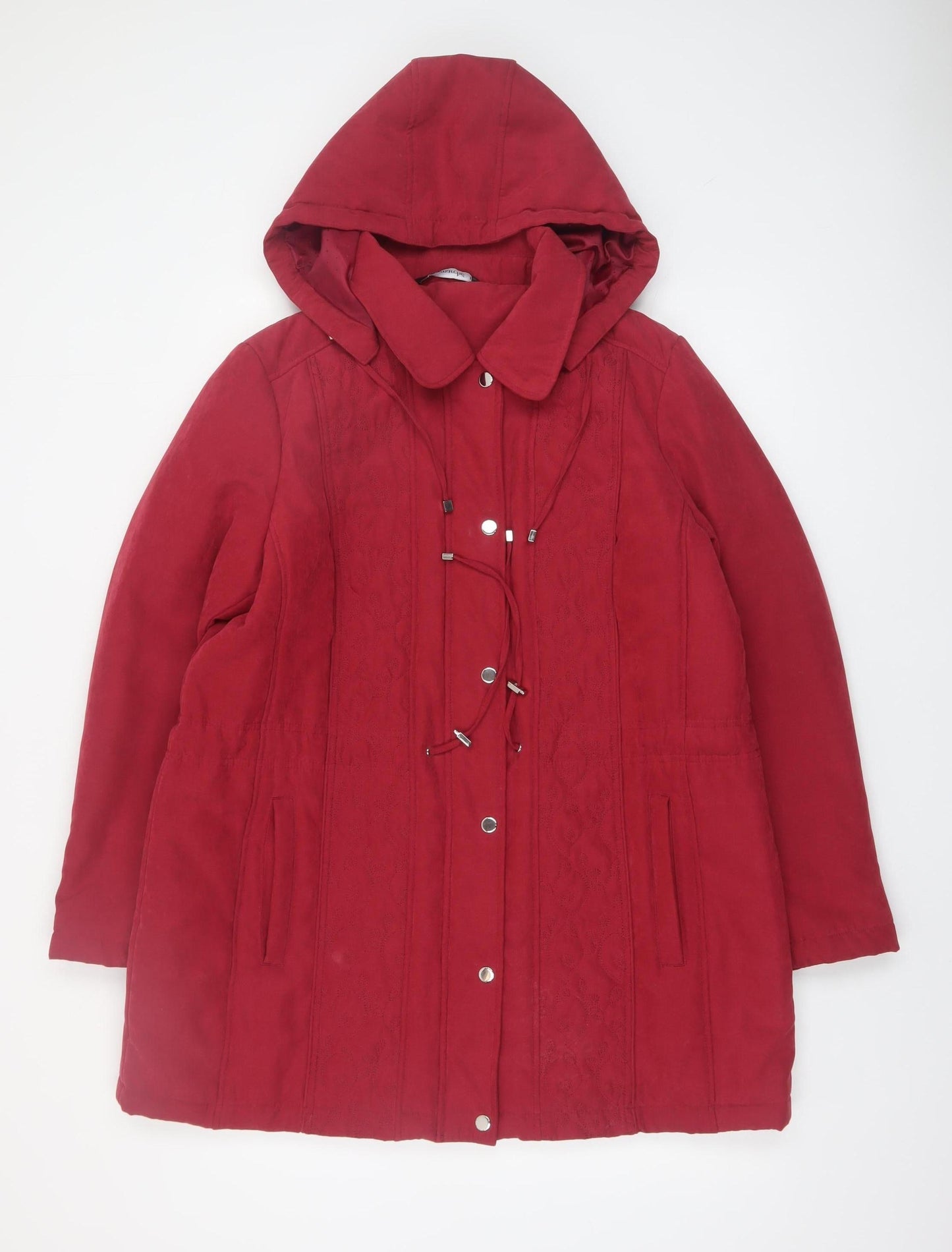 Womens UK Size 16 Bonmarché Red Parka Coat