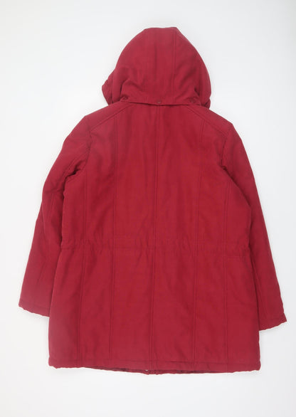 Womens UK Size 16 Bonmarché Red Parka Coat