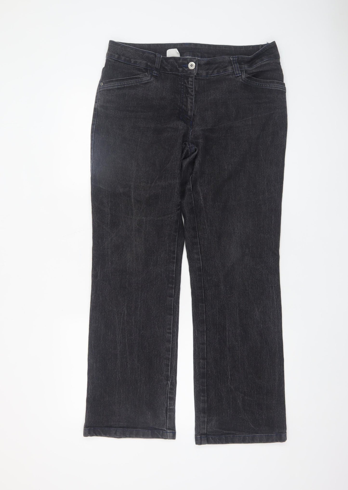 Womens UK Size 10 Cecil Classics Regular Fit Straight Black Jeans