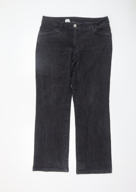 Womens UK Size 10 Cecil Classics Regular Fit Straight Black Jeans