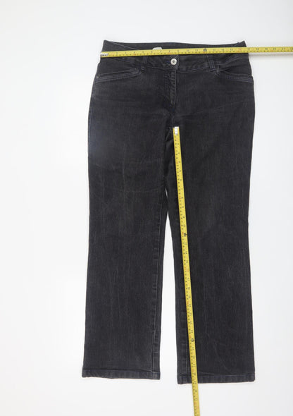 Womens UK Size 10 Cecil Classics Regular Fit Straight Black Jeans