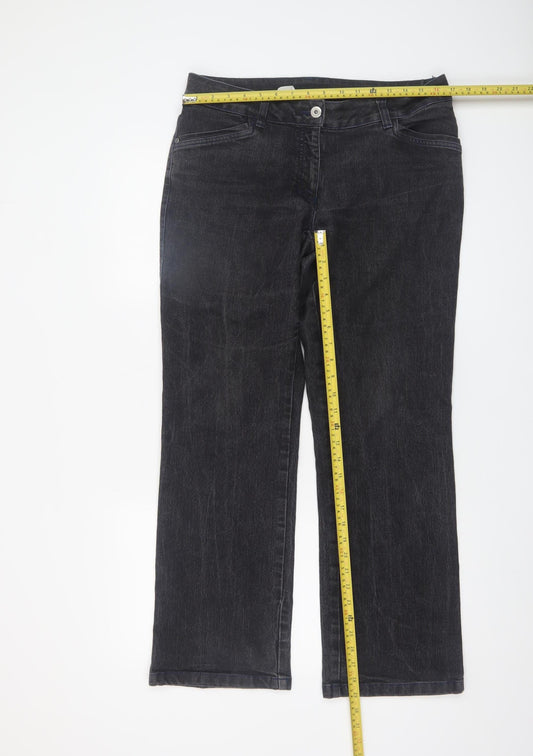 Womens UK Size 10 Cecil Classics Regular Fit Straight Black Jeans