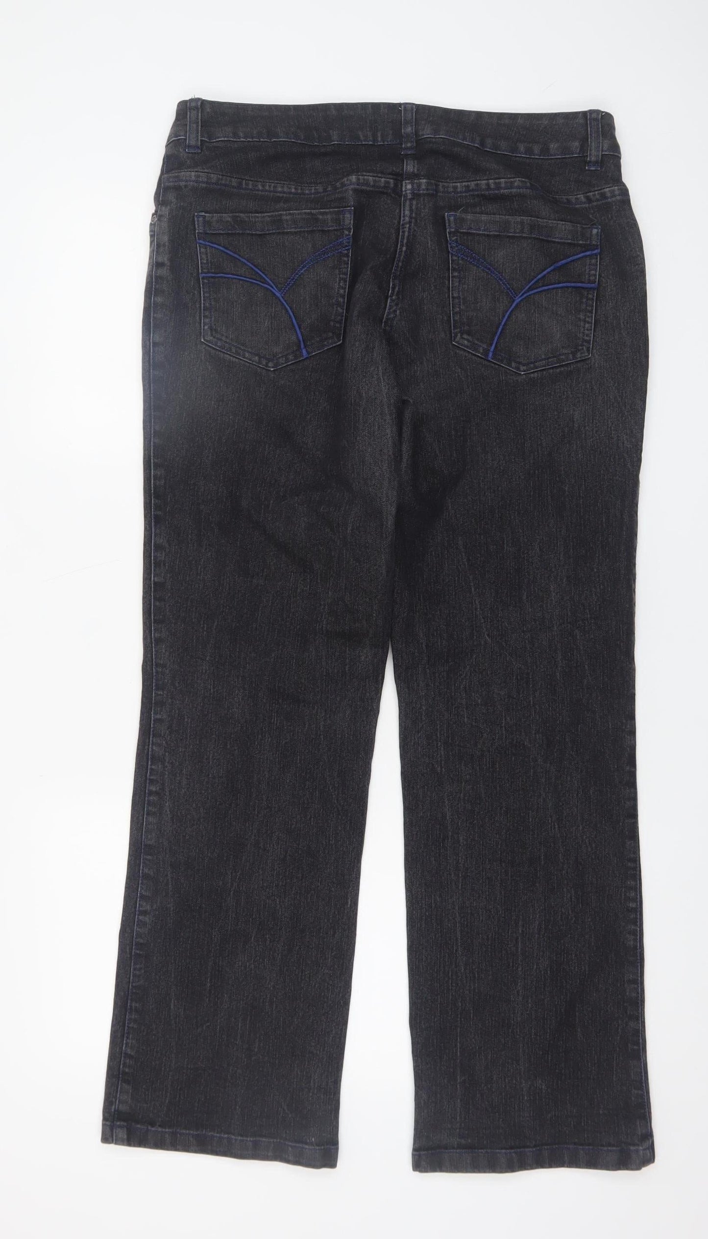 Womens UK Size 10 Cecil Classics Regular Fit Straight Black Jeans
