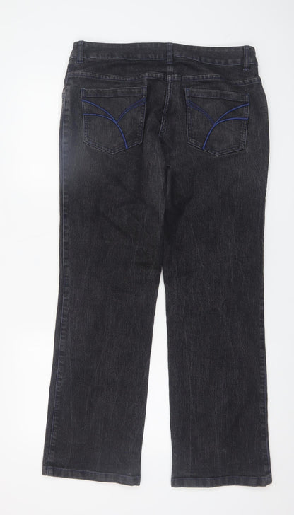Womens UK Size 10 Cecil Classics Regular Fit Straight Black Jeans