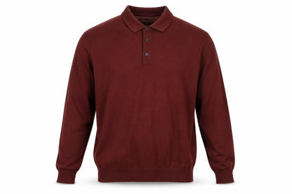 Next Mens Brown XL Collared Henley Cotton Knit Jumper